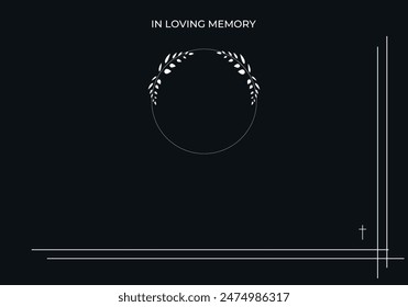  Funeral vector card. Empty card. Digital Funeral Announcement Invitation Template in vector Illustrator