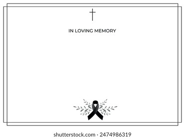  Funeral vector card. Empty card. Digital Funeral Announcement Invitation Template in vector Illustrator