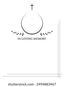 Funeral vector card. Empty card. Digital Funeral Announcement Invitation Template in vector Illustrator