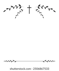 Tarjeta de Vector fúnebre. Tarjeta vacía. Plantilla de invitación de anuncio de funeral digital en Vector Illustrator