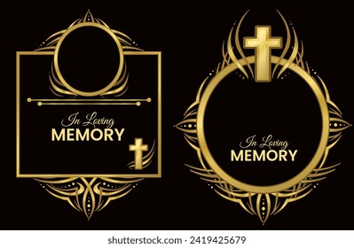Funeral vector frames. Frames for text and photos. Vector illustration. 