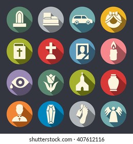 Funeral Vector Icon Set