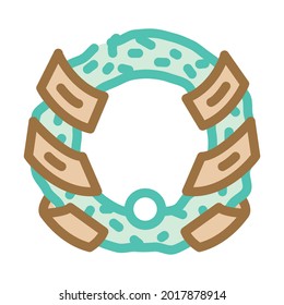 funeral wreath color icon vector. funeral wreath sign. isolated symbol illustration