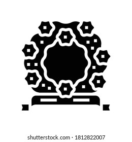 funeral wreath glyph icon vector. funeral wreath sign. isolated contour symbol black illustration