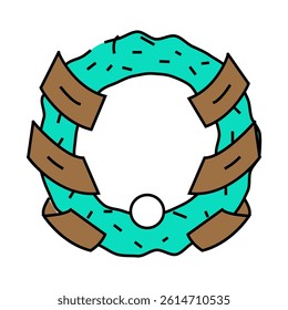 funeral wreath line icon vector. funeral wreath sign. isolated symbol illustration