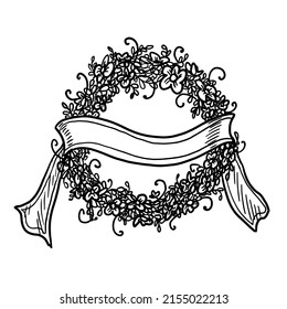 Funeral Wreath Vector Illustration On White Background