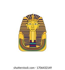 máscara funeraria, del emperador tutankhamun de Egipto. ilustración para diseño web y móvil.