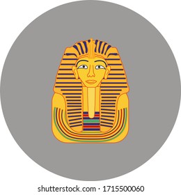 funerary mask, from emperor tutankhamun of egypt. illustration for web and mobile design.