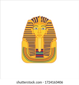 funerary mask, from emperor tutankhamun of egypt. illustration for web and mobile design.