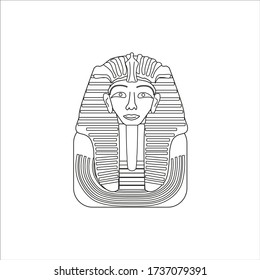 funerary mask, from emperor tutankhamun of egypt. illustration for web and mobile design.