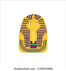 funerary mask, from emperor tutankhamun of egypt. illustration for web and mobile design.