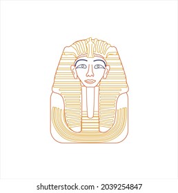 funerary mask, from emperor tutankhamun of egypt. illustration for web and mobile design.