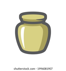 Funereal Urn burial Vector icon Cartoon illustration.