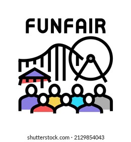 funfair amusement park color icon vector. funfair amusement park sign. isolated symbol illustration