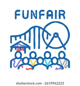 funfair amusement park doodle icon sketch vector. funfair amusement park sign. isolated symbol illustration