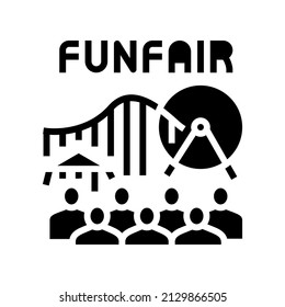 funfair amusement park glyph icon vector. funfair amusement park sign. isolated contour symbol black illustration