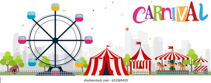 Funfair and carnival background 
