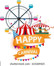 Funfair and carnival background 