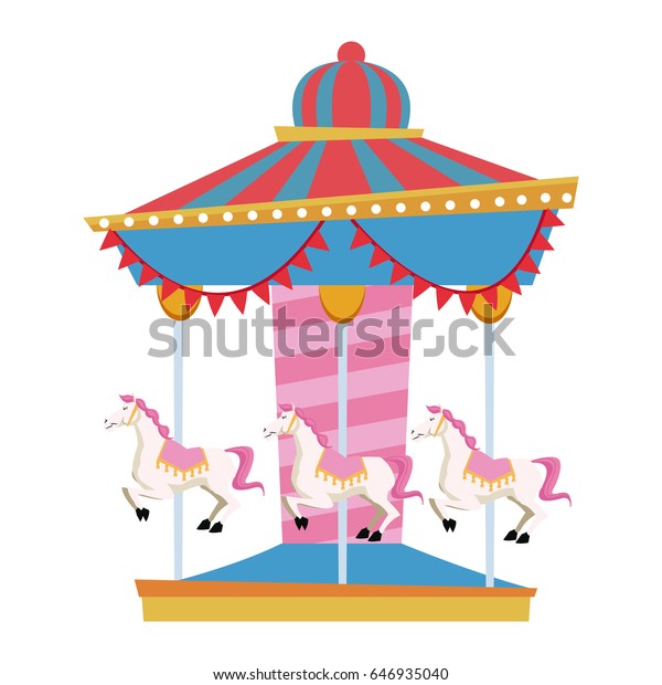 Funfair Circus Carousel Horse Canival Stock Vector (Royalty Free) 646935040