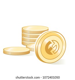 Funfair Cryptocurrency Coin Gold Stacks