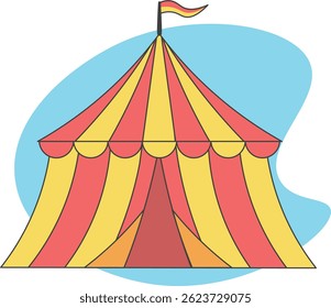 Ilustração do vetor da tenda funfair ou da tenda do circo 