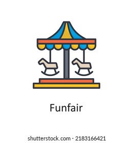 Funfair vector filled outline Icon Design illustration. Miscellaneous Symbol on White background EPS 10 File