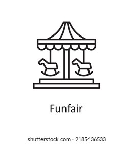 Funfair vector outline Icon Design illustration. Miscellaneous Symbol on White background EPS 10 File