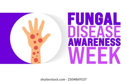 Fungal Disease Awareness Week is observed every year in September. Holiday concept. Template for background, banner, card, poster, placard, design template with unique shapes with standard color.