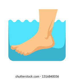 Fungal infection catching risk foot in water infectional disease vector swimming in public pool washing leg hygiene and cleanliness medicine and healthcare bacteria and germs isolated body part