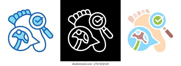 Fungal Infection Icon triplestyle Vector Illustration