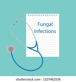 fungal infection written in notebook- vector illustration
