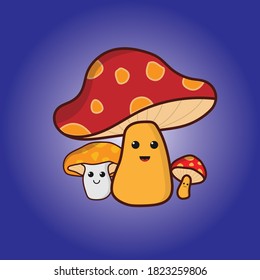 fungi cartoon character. good to use for sticker, image of book, and etc