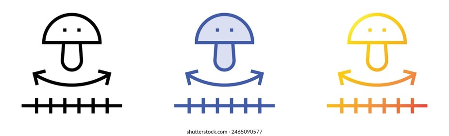 Fungi icon. Linear, Blue Fill and Gradient Style Design Isolated On White Background