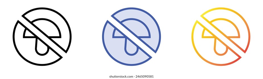 Fungi icon. Linear, Blue Fill and Gradient Style Design Isolated On White Background