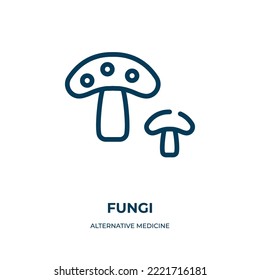 Fungi icon. Linear vector illustration from alternative medicine collection. Outline fungi icon vector. Thin line symbol for use on web and mobile apps, logo, print media.