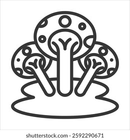 Fungi Icon Vector Illustration Outline