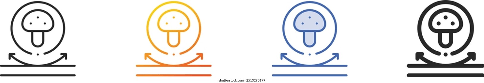 Fungi icon.Thin Linear, Gradient, Blue Stroke and bold Style Design Isolated On White Background