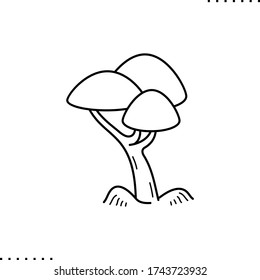 Fungi vector icon in outline