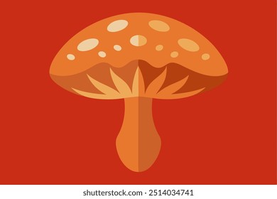 A Fungi Vector Illustration on a Solid Background