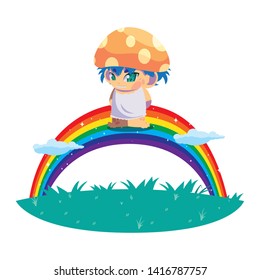 fungu elf with rainbow magic character