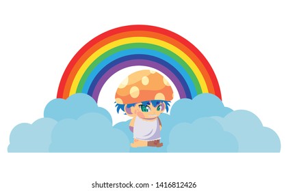 fungu elf with rainbow magic character