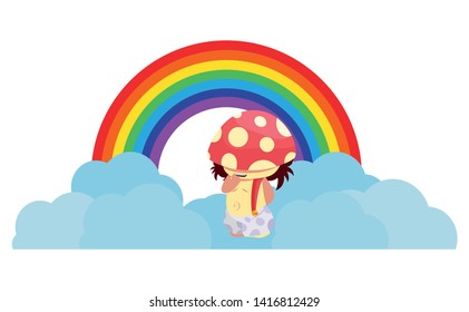 fungu elf with rainbow magic character