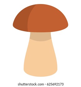 Fungus boletus icon flat isolated on white background vector illustration
