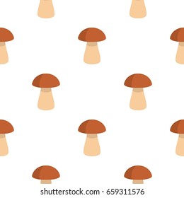 Fungus boletus pattern seamless flat style for web vector illustration