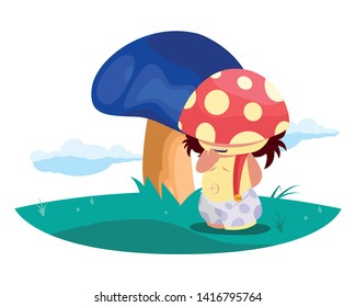 fungus elf in garden magic character