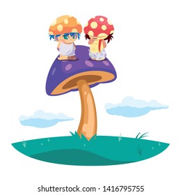 fungus elfs in the garden magic characters