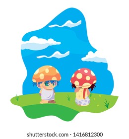 fungus elfs in the garden magic characters