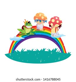 fungus elfs and toad prince with rainbow magic characters