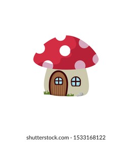 fungus house fairytale isolated icon vector illustration design