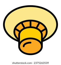 Fungus mushroom icon outline vector. Food shitake. Organic reishi color flat